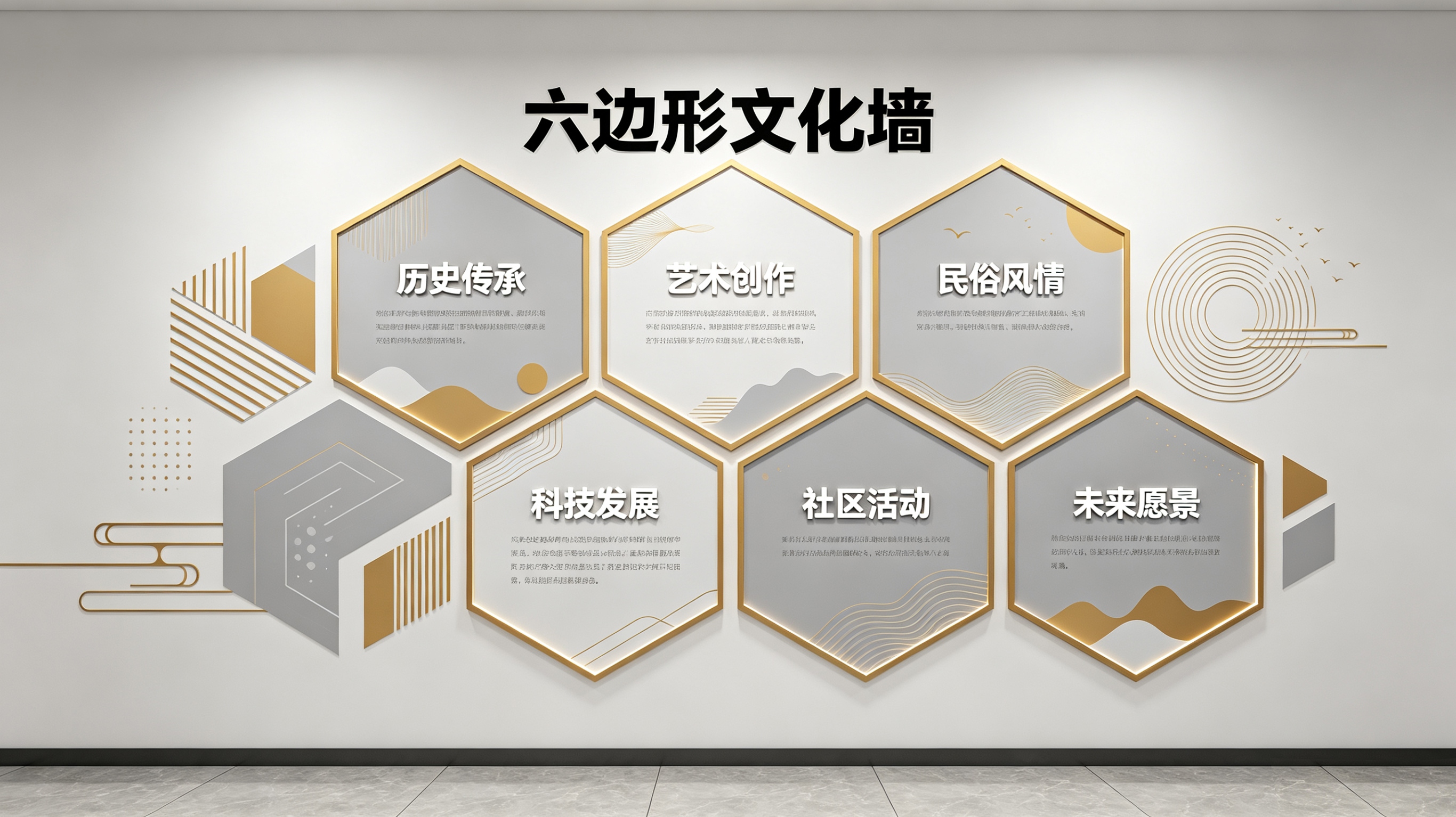  九龙企业文化墙 | 六边形信息美学